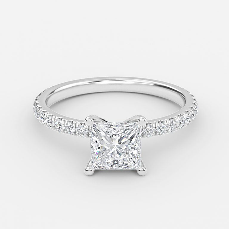 Rosalba Princess Unique Moissanite Engagement Ring