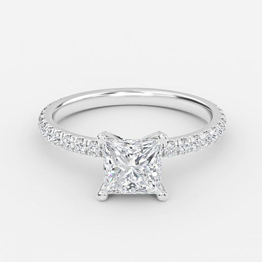 Rosalba Princess Unique Moissanite Engagement Ring