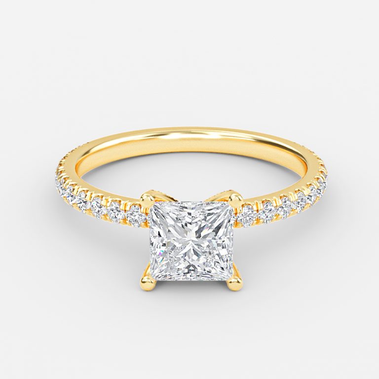 Rosalba Princess Unique Moissanite Engagement Ring