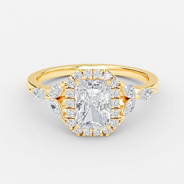 Jacinta Radiant Halo Moissanite Engagement Ring