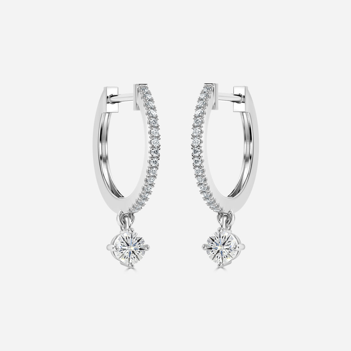 Sia Round Moissanite Hoop Earrings