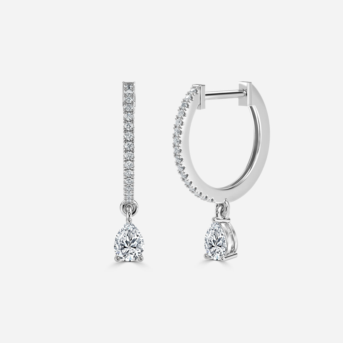 Sia Pear Moissanite Hoop Earrings
