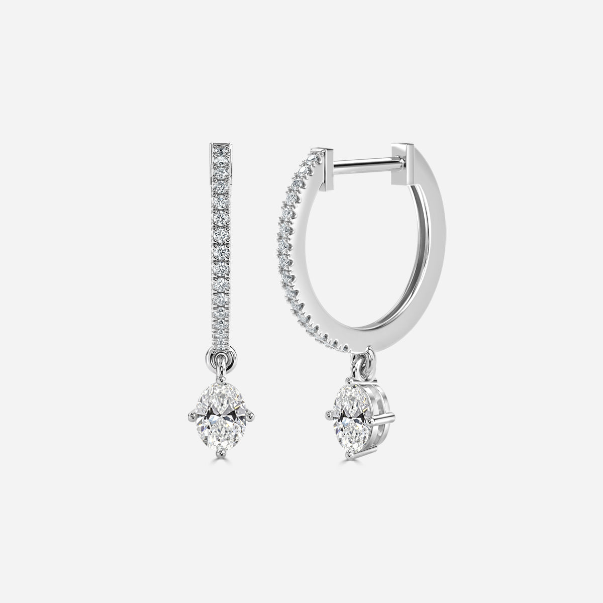 Sia Oval Moissanite Hoop Earrings