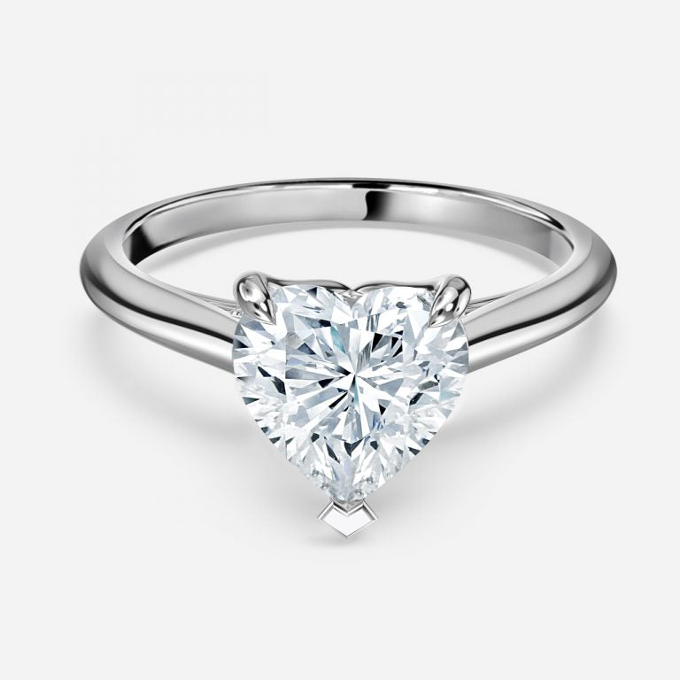 Saffron Heart Hidden Halo Moissanite Engagement Ring