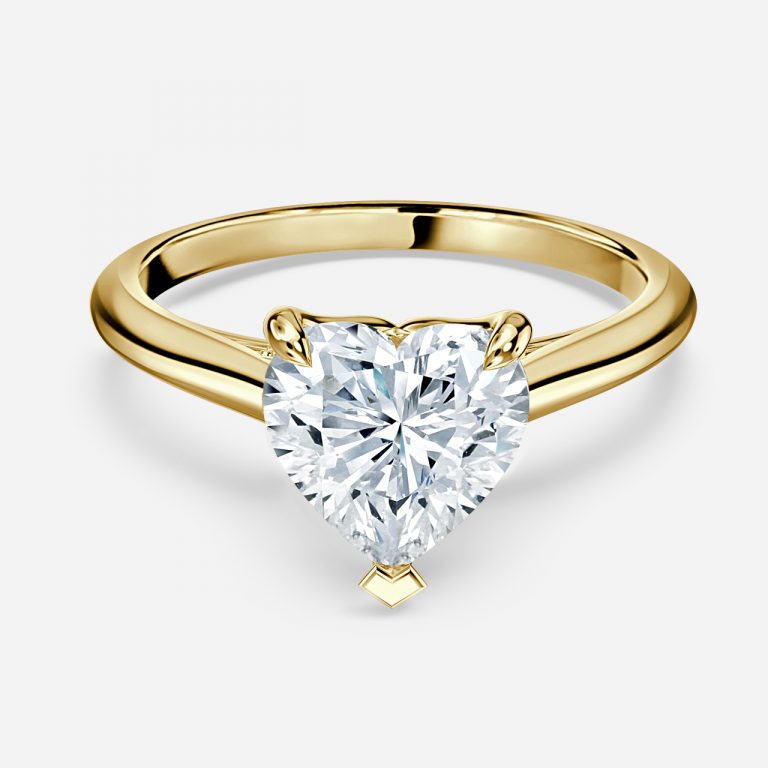 Saffron Heart Hidden Halo Moissanite Engagement Ring