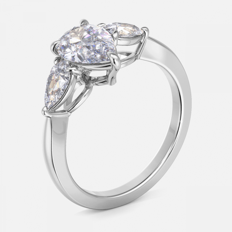 Tierney Pear Hidden Halo Moissanite Engagement Ring