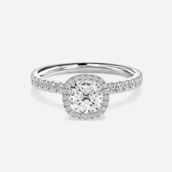 Tatienne Cushion Halo Moissanite Engagement Ring