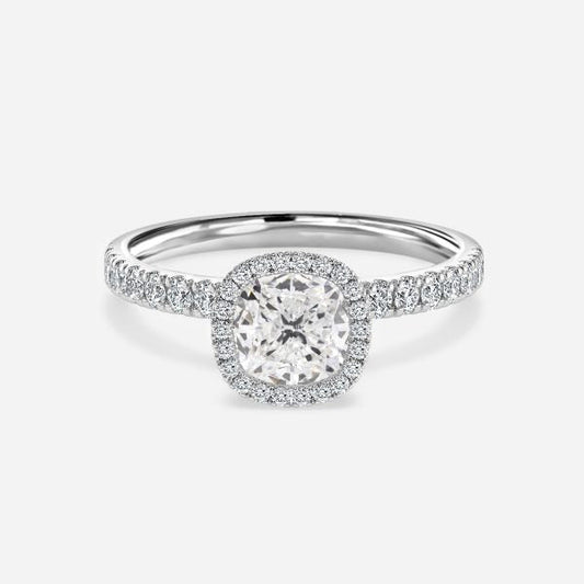 Tatienne Cushion Halo Moissanite Engagement Ring