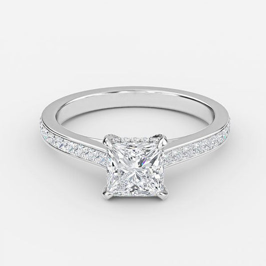 Marigold Princess Hidden Halo Moissanite Engagement Ring