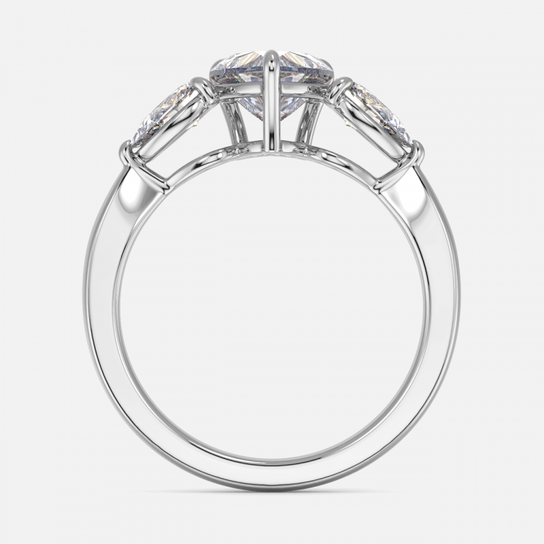Tierney Heart Three Stone Moissanite Engagement Ring