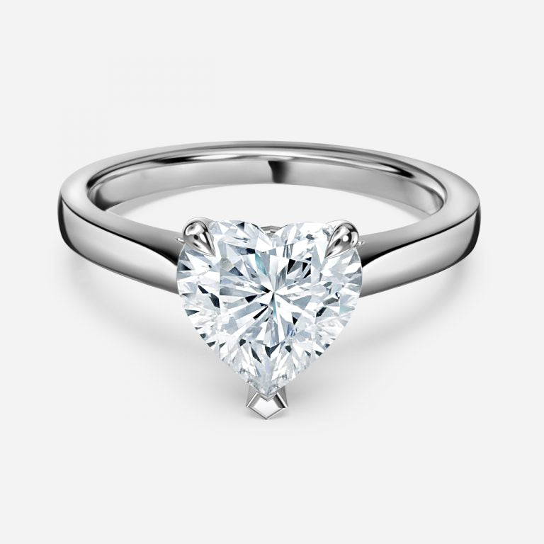 Peony Heart Solitaire Moissanite Engagement Ring