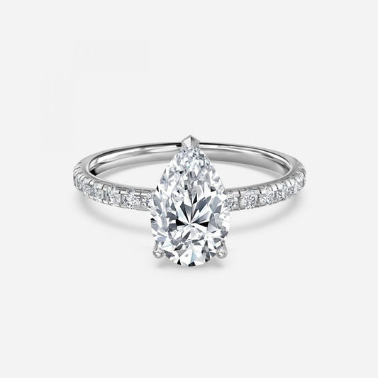 Vittoria Pear Solitaire Moissanite Engagement Ring
