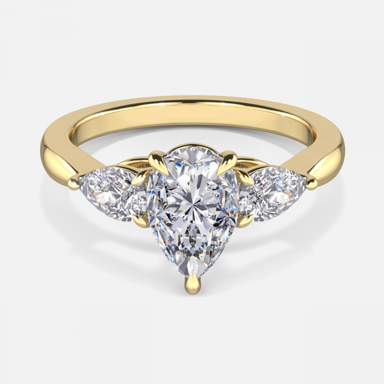 Tierney Pear Hidden Halo Moissanite Engagement Ring