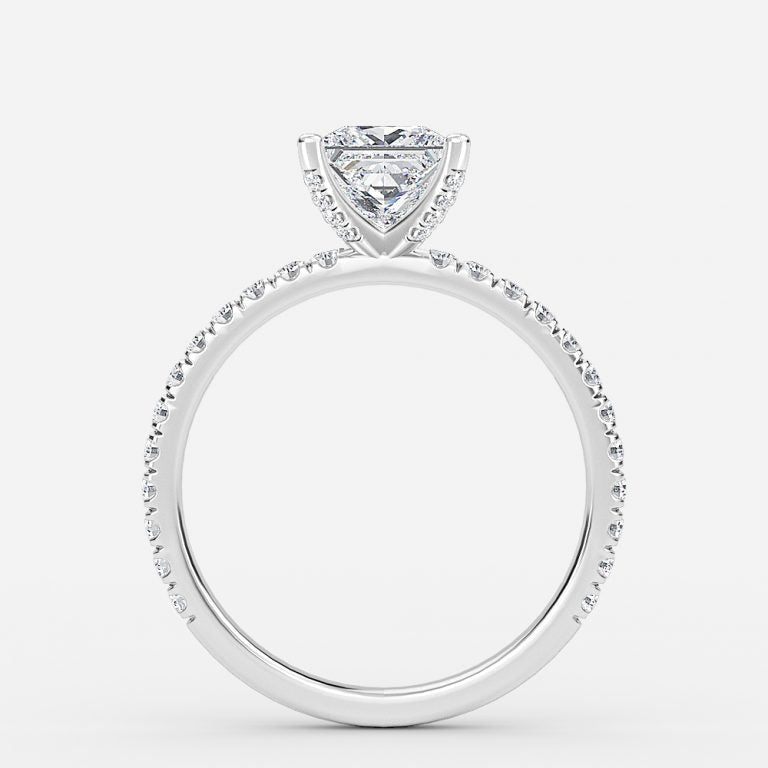Rosalba Princess Unique Moissanite Engagement Ring