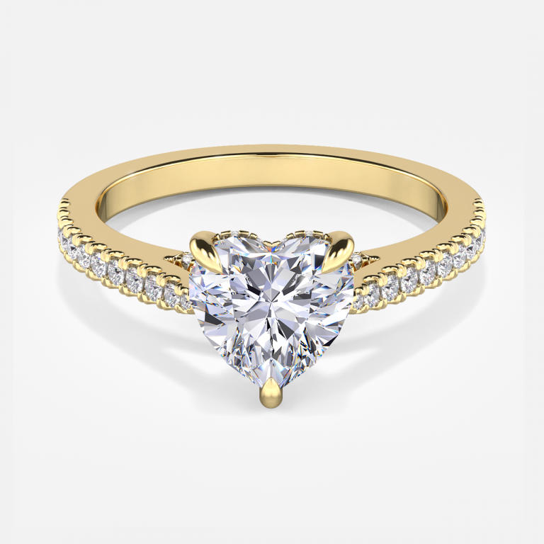 Yvette Heart Hidden Halo Moissanite Engagement Ring