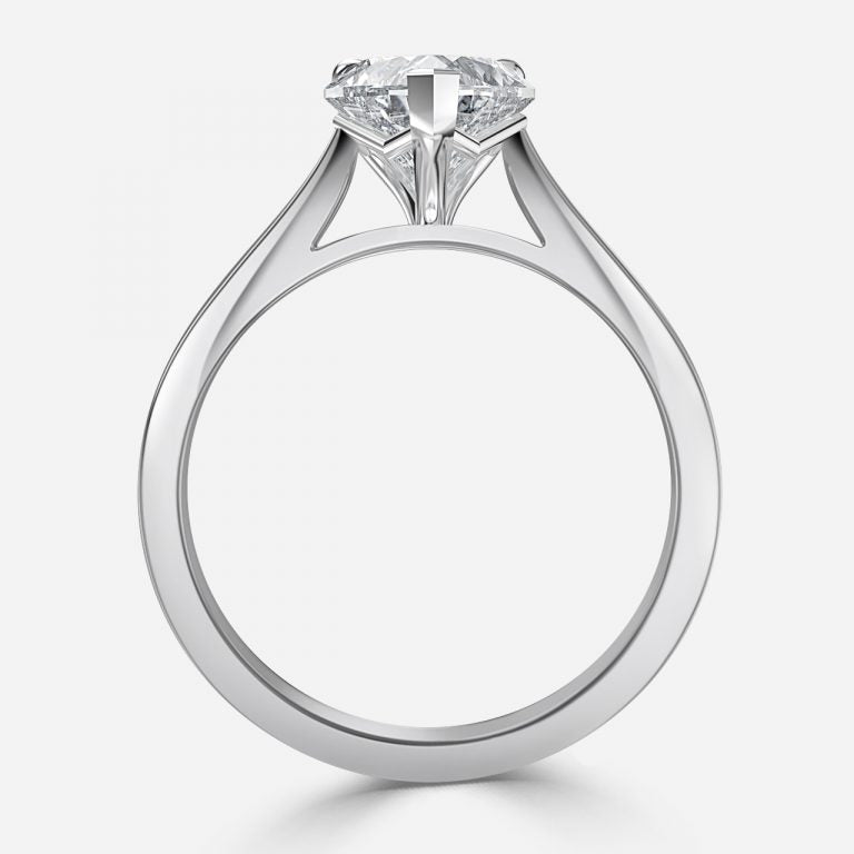 Peony Heart Solitaire Moissanite Engagement Ring