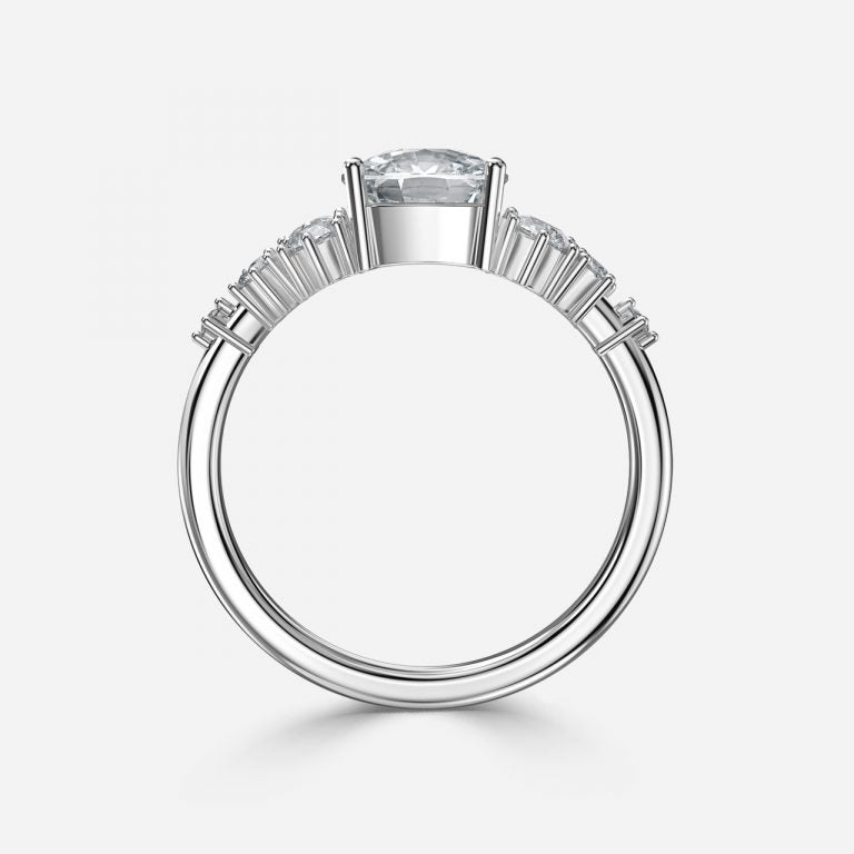 Kassidy Cushion Cluster Moissanite Engagement Ring