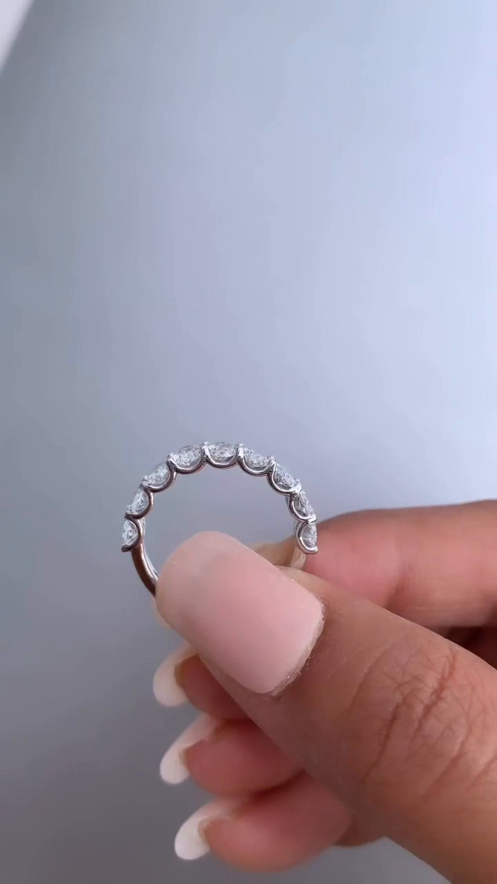 9 Stone Oval Anniversary Band