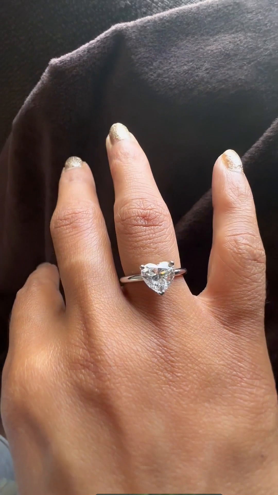 Heart Solitaire Engagement Ring