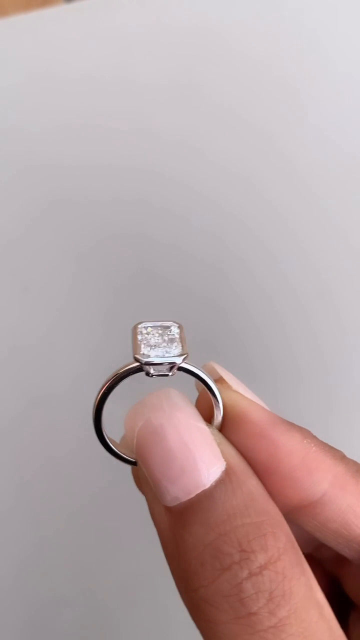 Emerald Bezel Engagement Ring