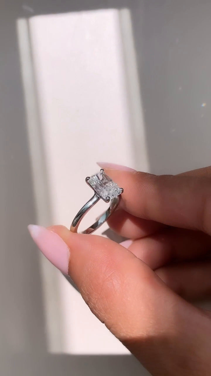 Alouette Radiant Moissanite Engagement Ring