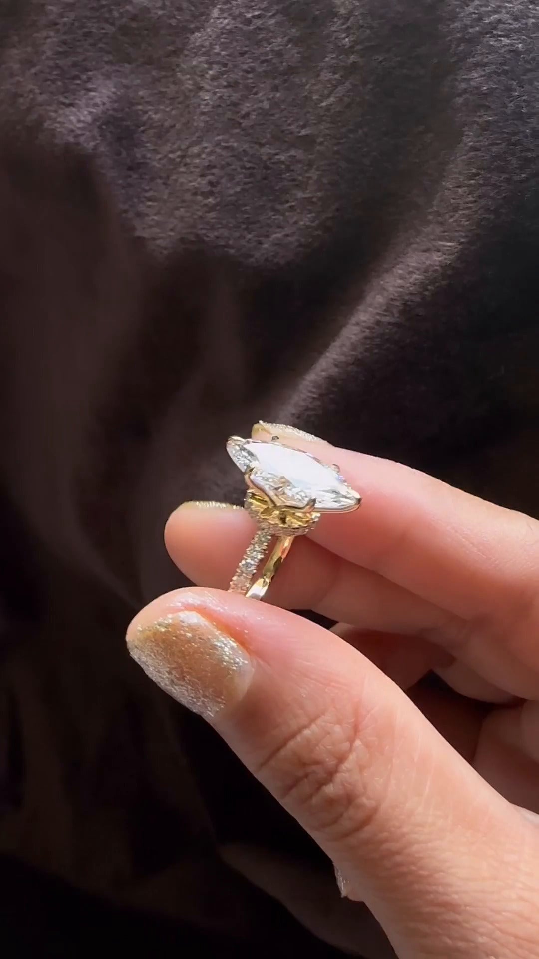Astrid Hidden Halo Moissanite Engagement Ring