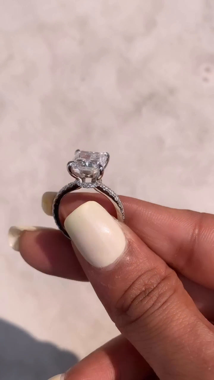 Hidden Halo Moissanite Ring