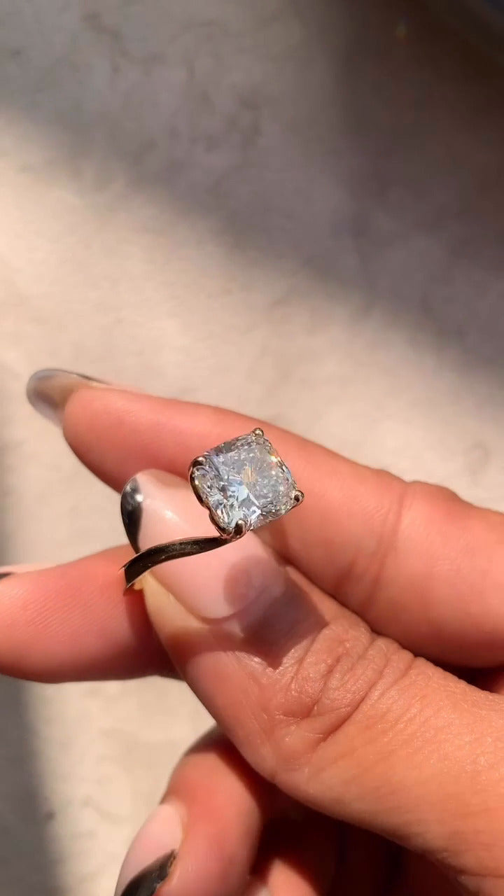 Cushion Solitaire Ring