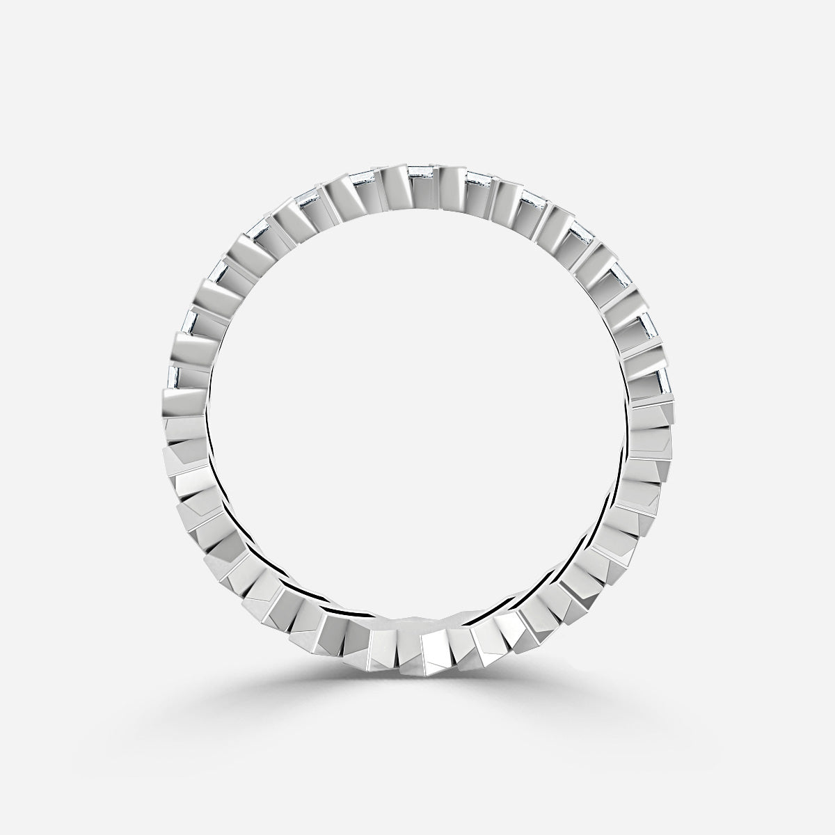 Cuna Baguette Moissanite Eternity Ring