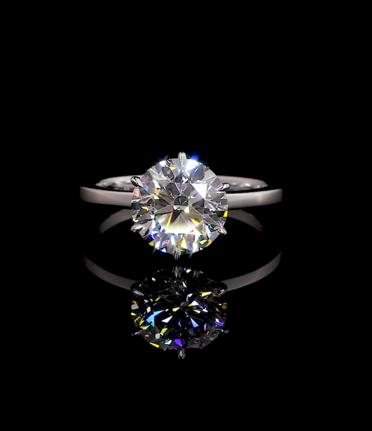 Cerise Round Engagement Ring