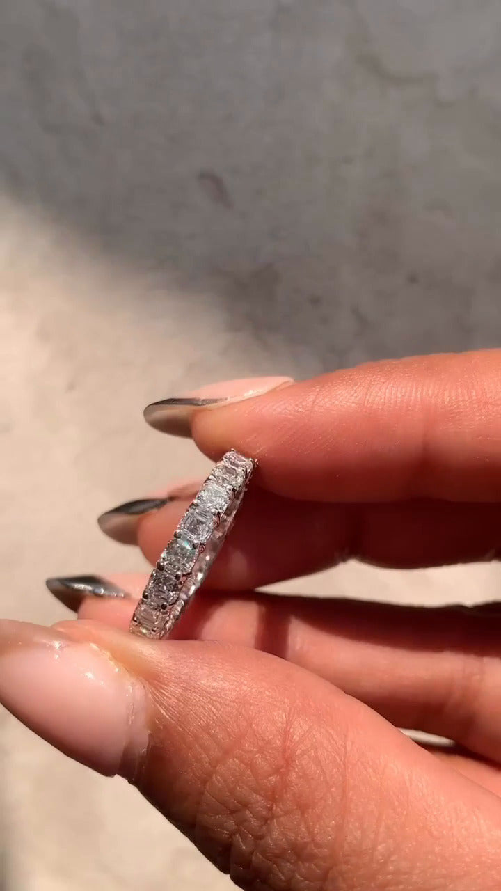 Asscher Moissanite Band