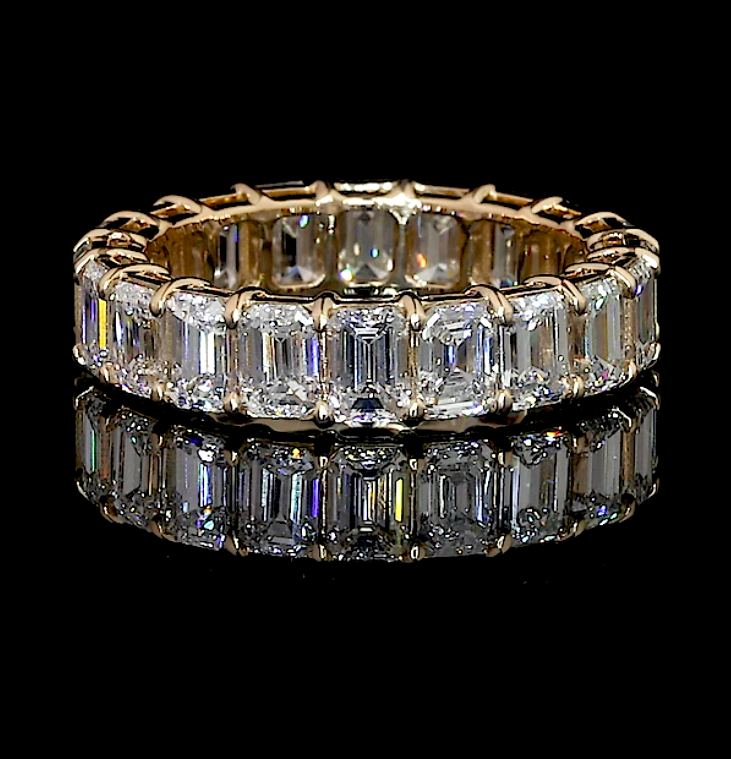 Emerald Moissanite Eternity Band