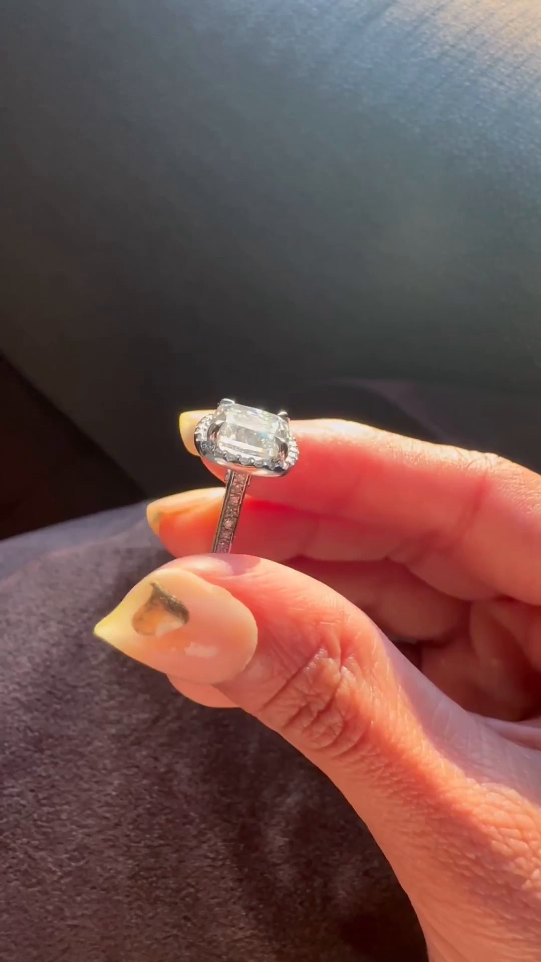 Cushion Halo Engagement Ring