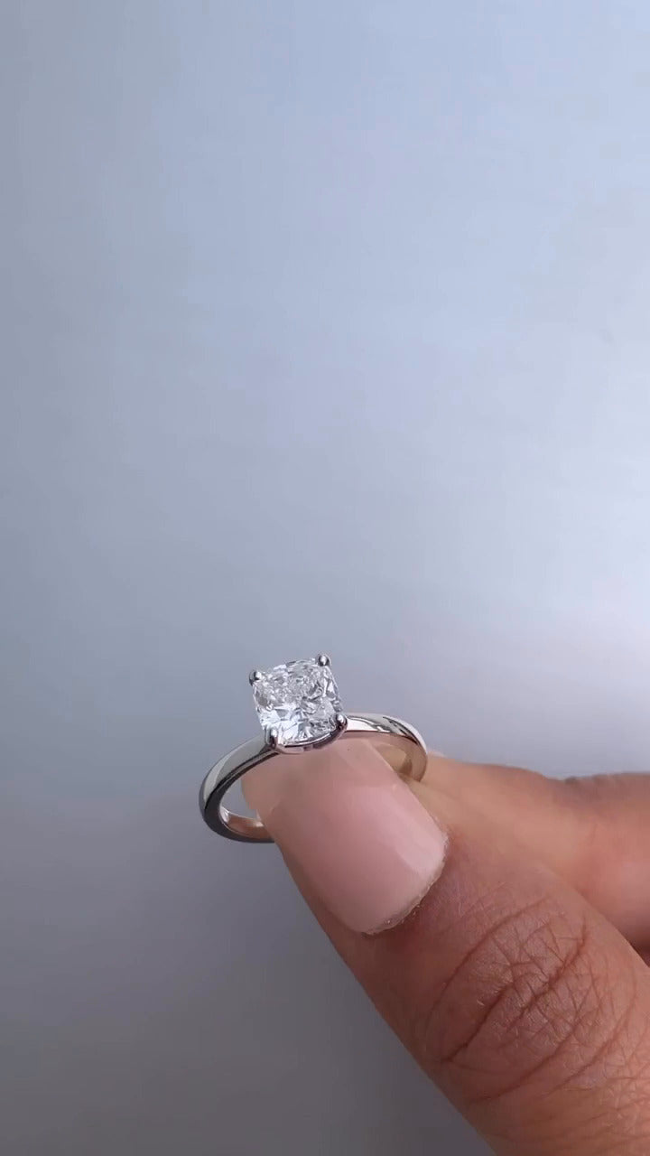 Cushion Solitaire Engagement Ring
