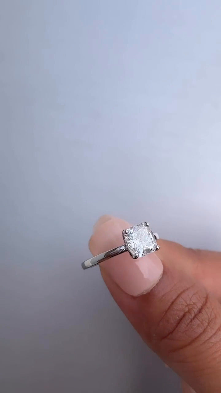 Cushion Solitaire Engagement Ring