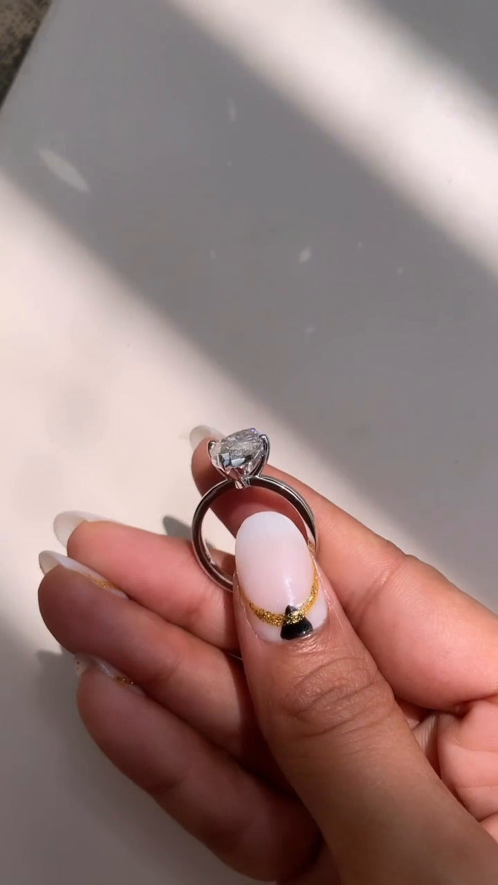 Marquise Solitaire Moissanite Engagement Ring