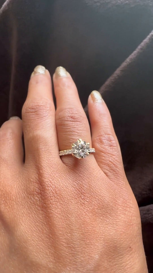 Davina Round Moissanite Engagement Ring
