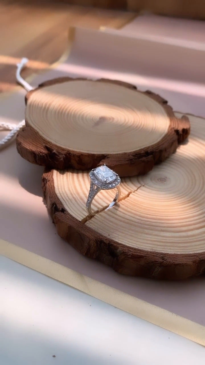 Halo Moissanite Ring
