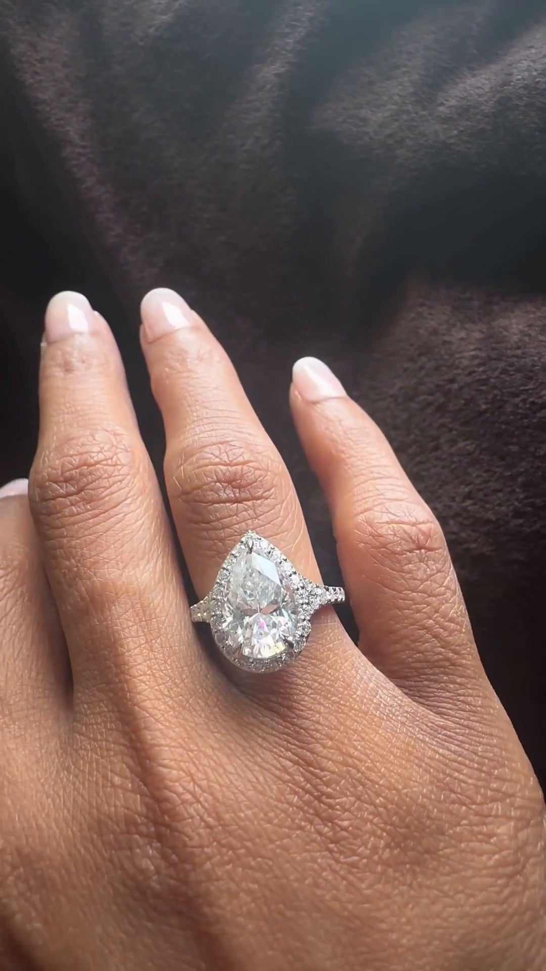 Pear Halo Ring