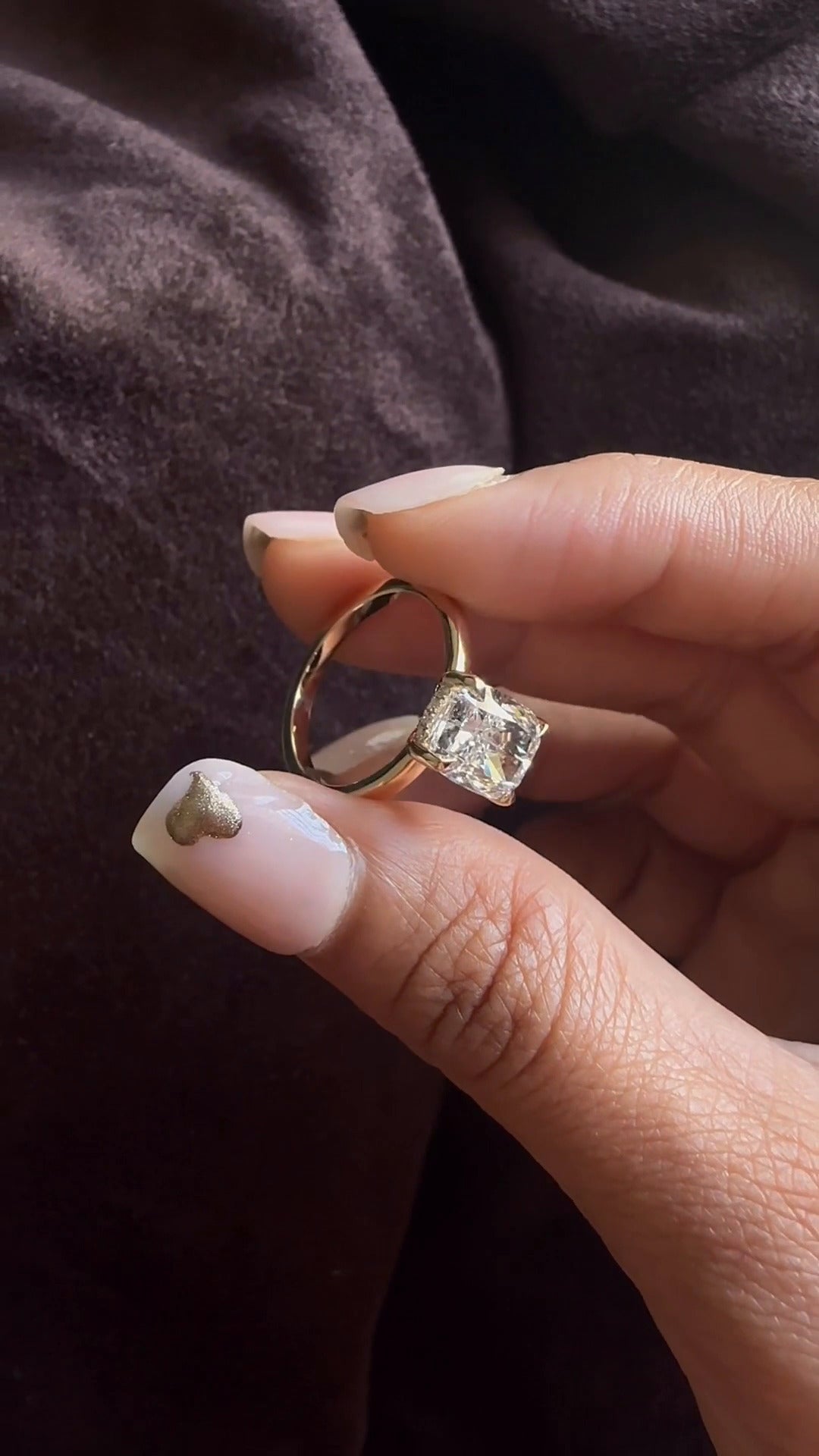 Cushion Hidden Halo Moissanite Engagement Ring