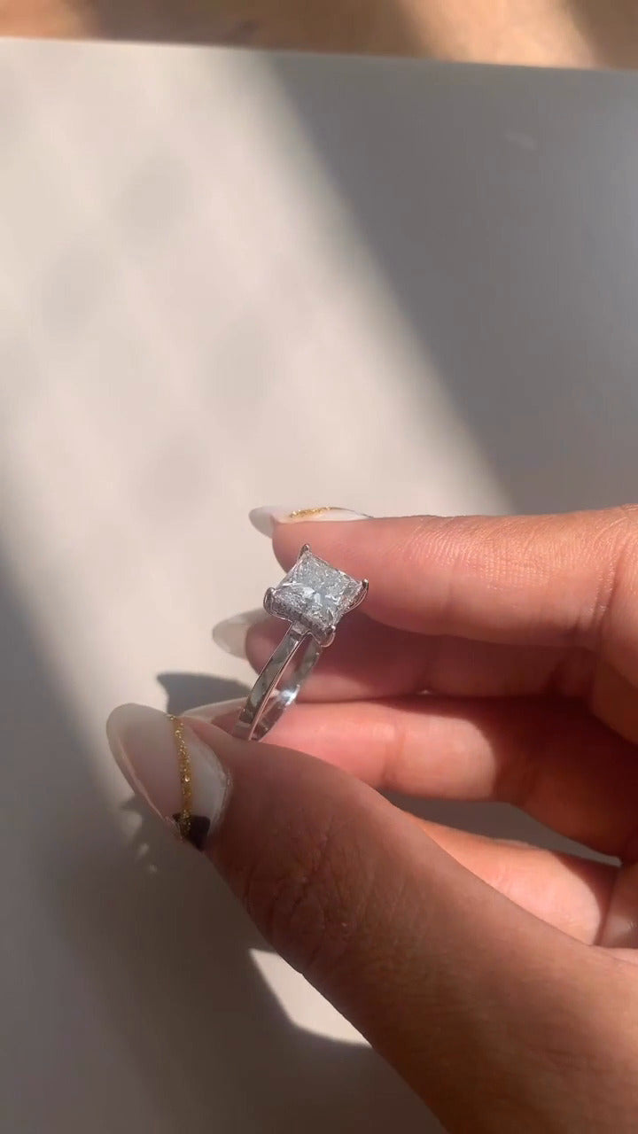 Princess Moissanite Engagement Ring