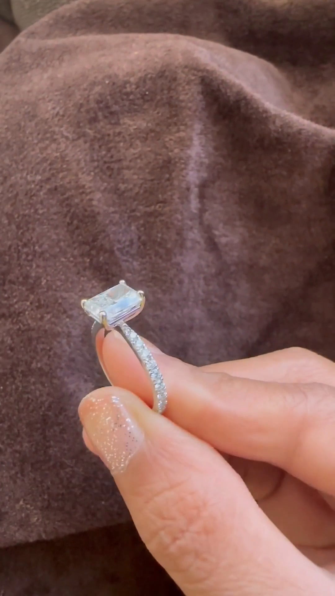 Radiant Moissanite Engagement Ring