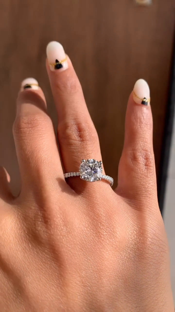Round Moissanite Engagement Ring