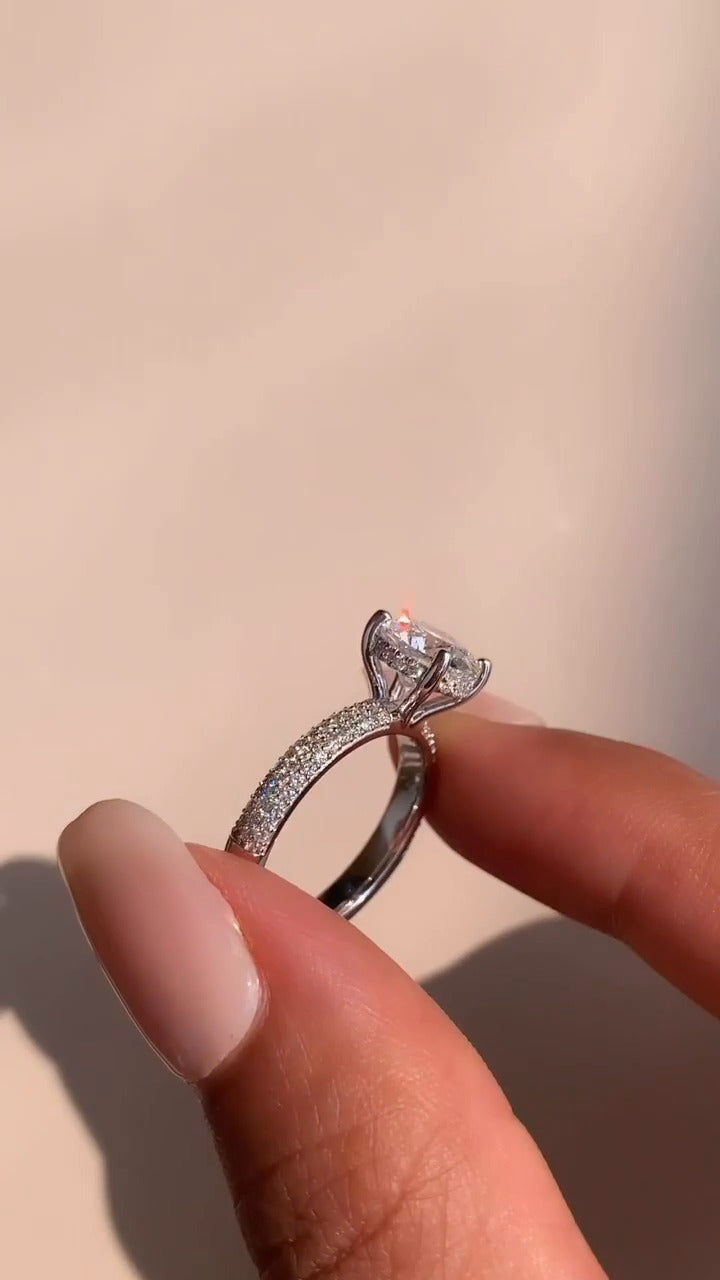 Hidden Halo Moissanite Engagement Ring