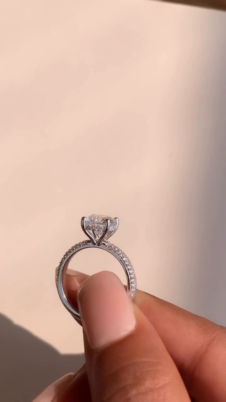 Round Moissanite Engagement Ring
