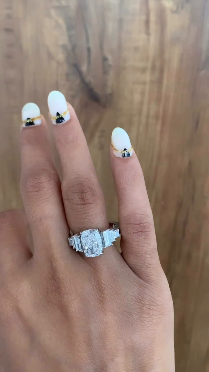 Fabiola Three Stone Engagement Ring