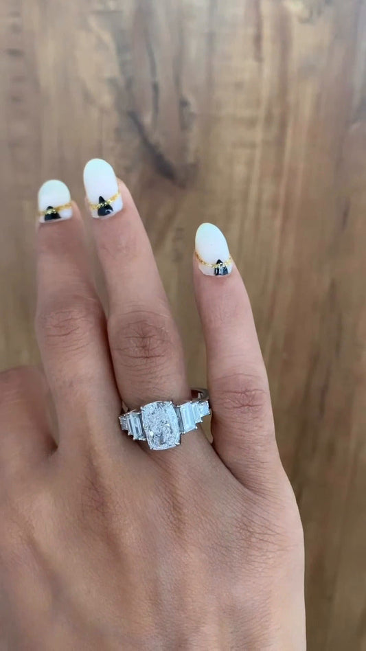 Fabiola Three Stone Engagement Ring