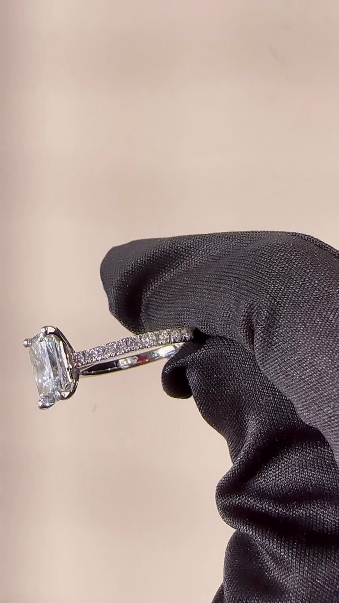 Radiant Diamond Band Moissanite