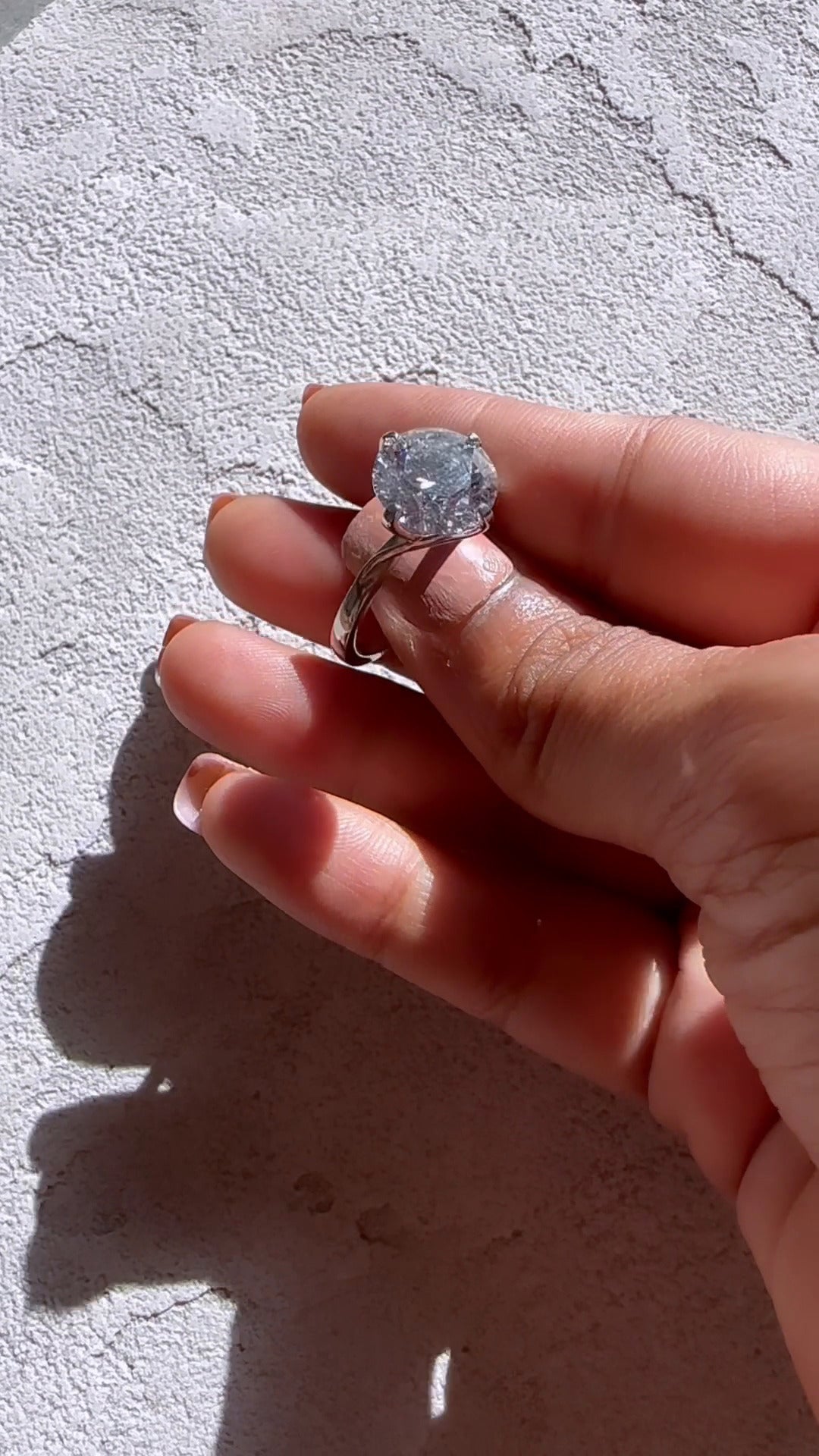 Round Solitaire Moissanite Engagement Ring