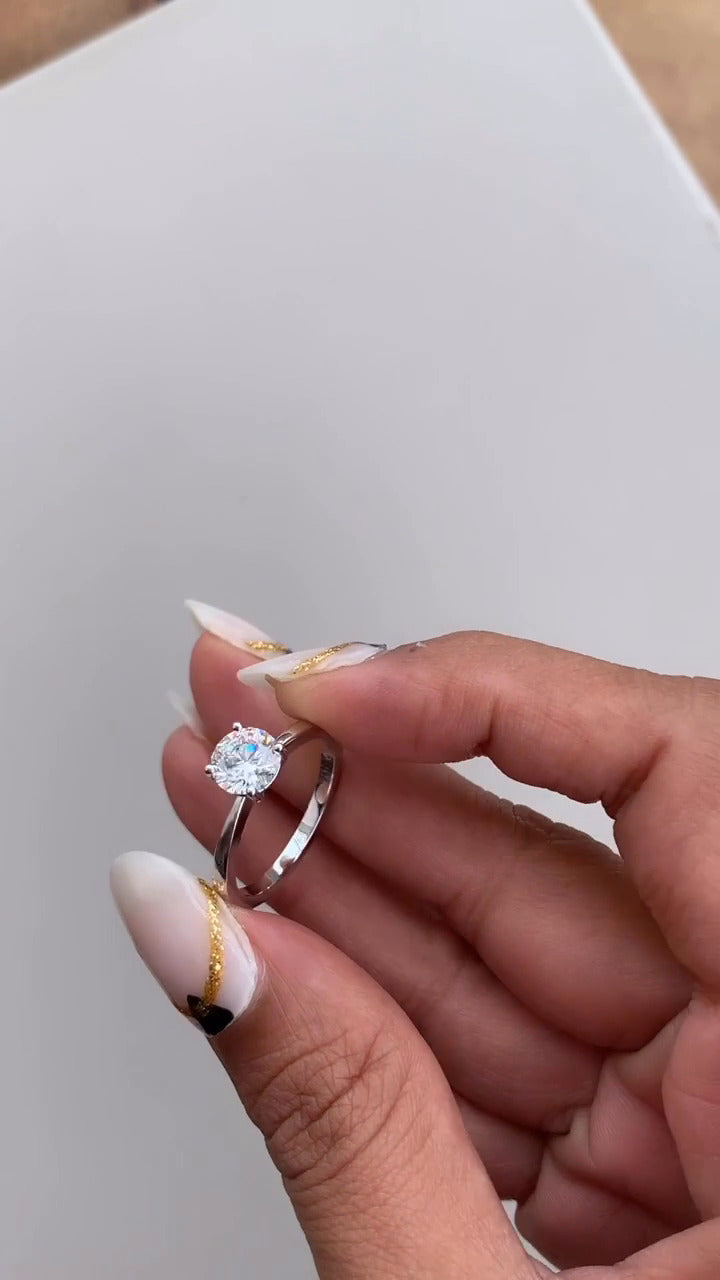 Round Moissanite Engagement Ring
